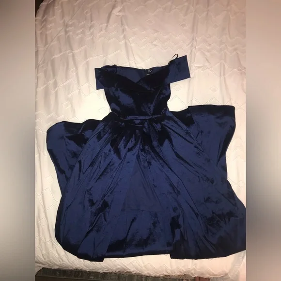 Windsor | Dresses | Windsor Navy Blue Open Front Maxi Dress Pockets Prom  Homecoming Size Small | Poshmark